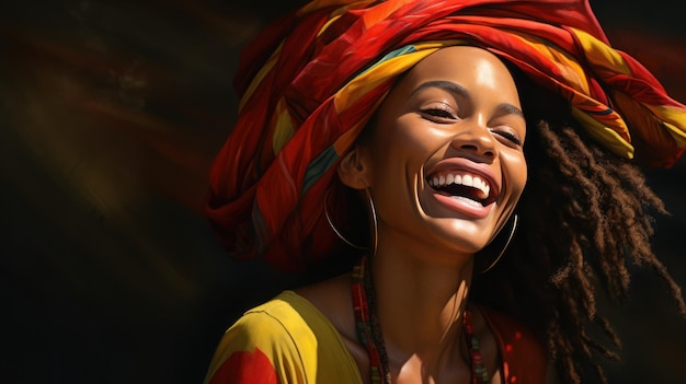 ritratto di donna reggae allegra