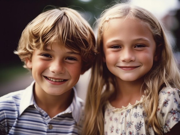 Ritratto di due bambini felici