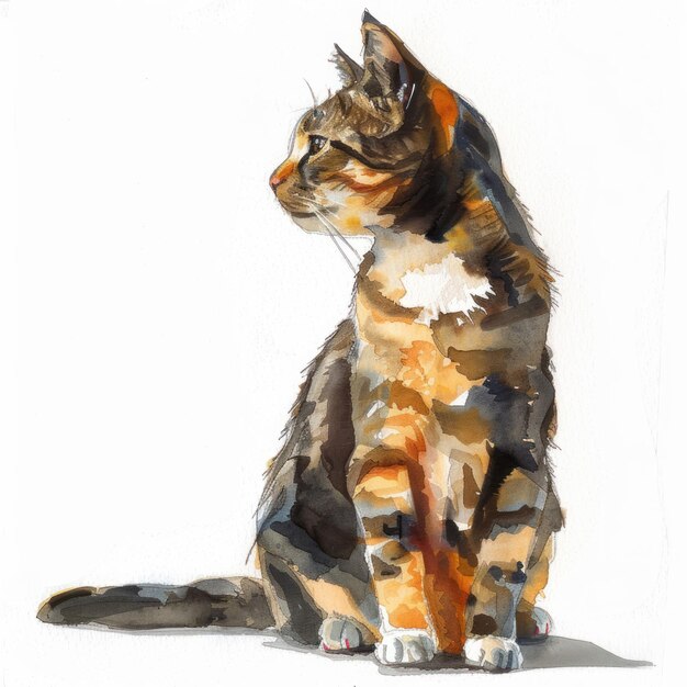 Ritratto di gatto ad acquerello