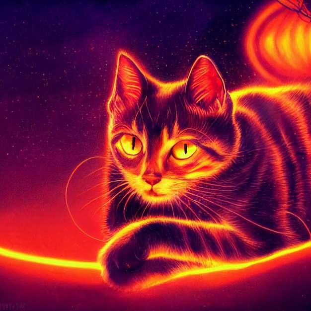 Ritratto di gatto carino animale carino da una spruzzata di illustrazione ad acquerello