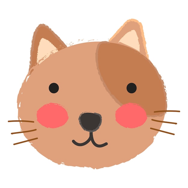 Ritratto di gatto marrone Png adesivo disegnato a mano sfondo trasparente