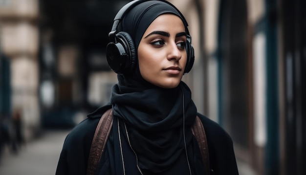 Ritratto di giovane ragazza araba in hijab Bella signora musulmana