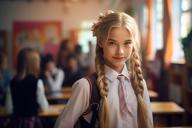 ritratto di giovane ragazza della scuola