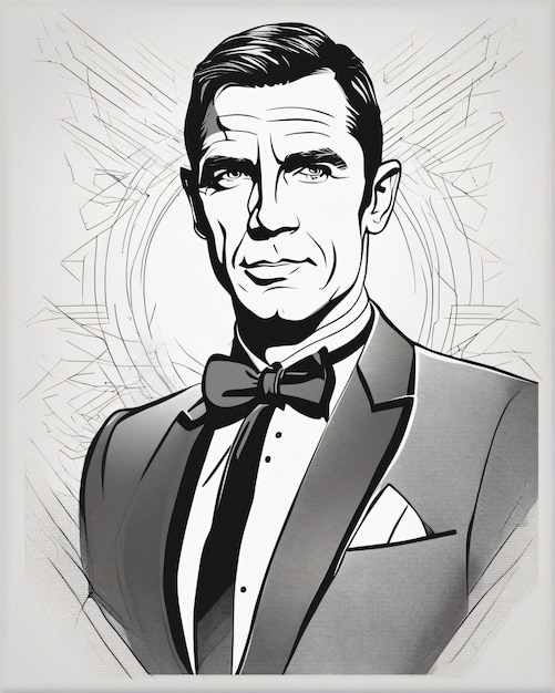 Ritratto di James Bond linea digitale art