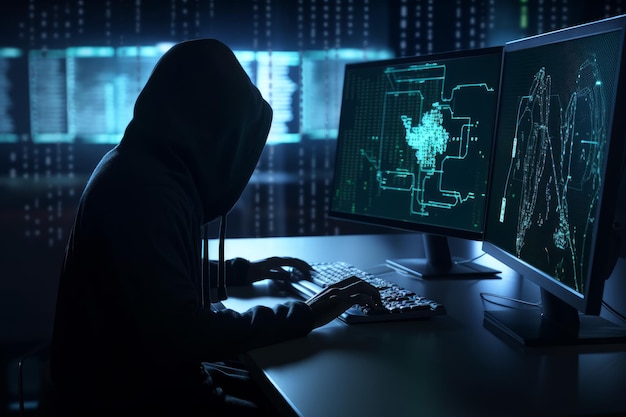 Ritratto di lavoro hacker Genera Ai