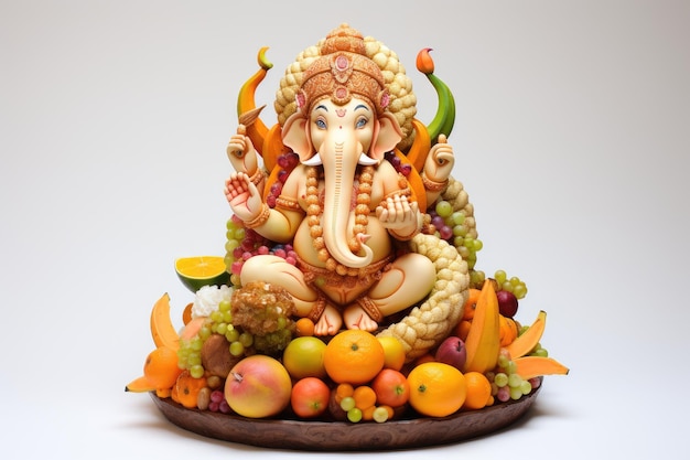 ritratto di Lord Ganesha con frutta