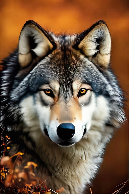 ritratto di lupo in natura