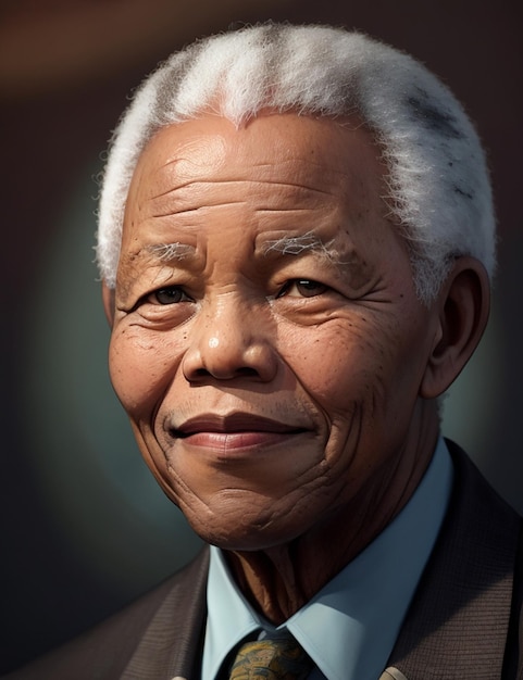 Ritratto di Nelson Mandela Presidente del Sudafrica