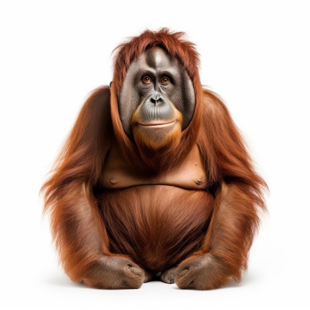 Ritratto di orangutan vivace in alta definizione