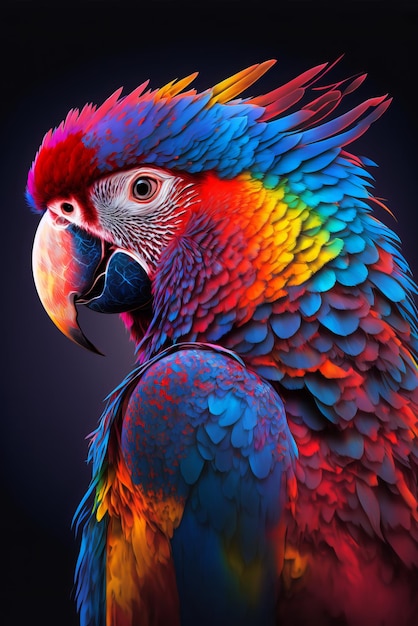 Ritratto di pappagallo colorato