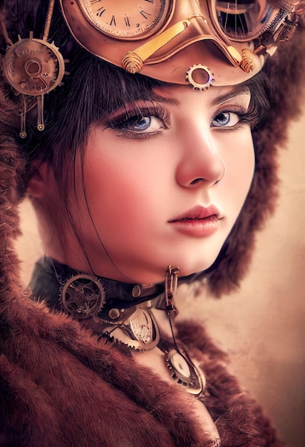 Ritratto di ragazza steampunk