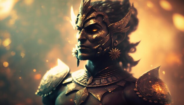 Ritratto di Rama l'eroe dell'epico Ramayana