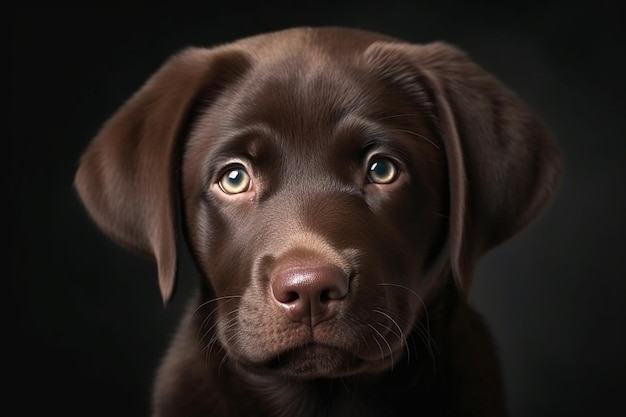 Ritratto di un adorabile cucciolo di Labrador Retriever al cioccolato