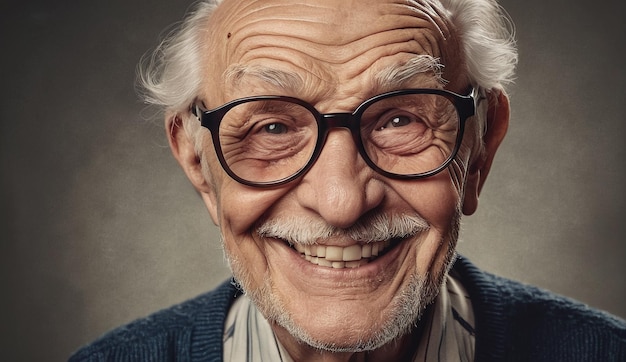 ritratto di un anziano in primo piano un anziano nonno ritratto di un anziano che guarda la telecamera