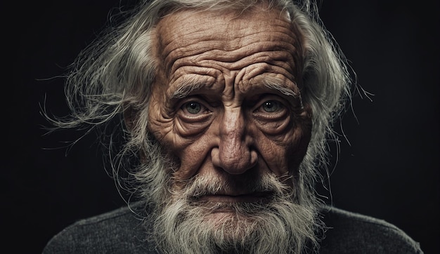 ritratto di un anziano in primo piano un anziano nonno ritratto di un anziano che guarda la telecamera