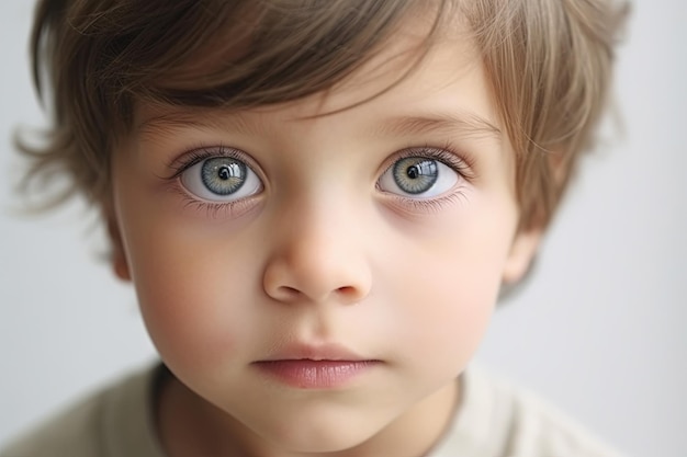 Ritratto di un bambino carino con un occhio grande Generativo Ai