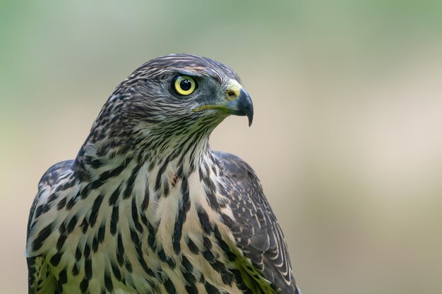 Ritratto di un bellissimo astore settentrionale (Accipiter gentilis) nella foresta dei Paesi Bassi.