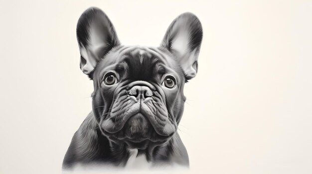 Ritratto di un bulldog francese che guarda avanti AI generativa