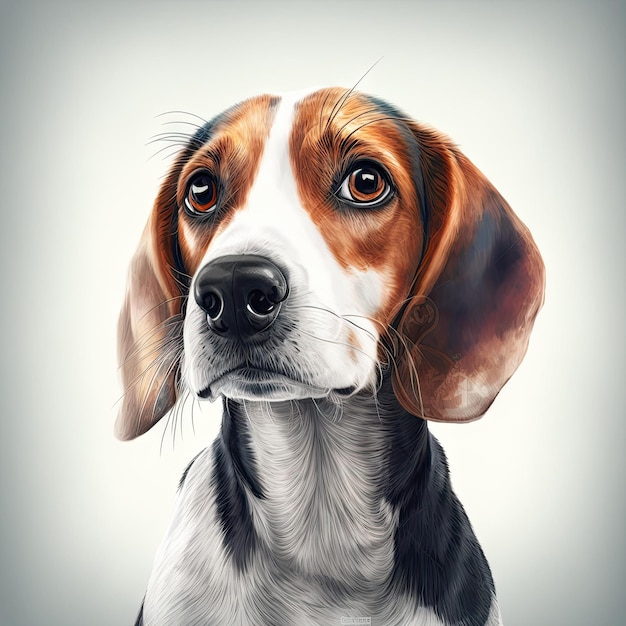 Ritratto di un cane beagle molto divertente, magnifica immagine colorata, arte generativa AI AIG15