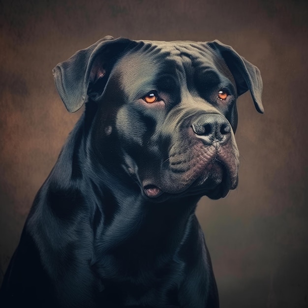 Ritratto di un cane corso di razza pura in studio
