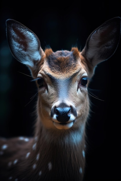 ritratto di un cervo nel bosco