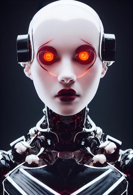 Ritratto di un futuristico robot fantasy del futuro