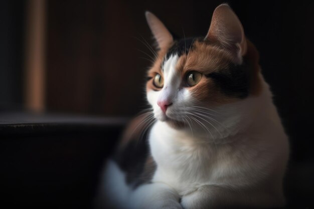 Ritratto di un gatto carino che guarda da un'altra parte