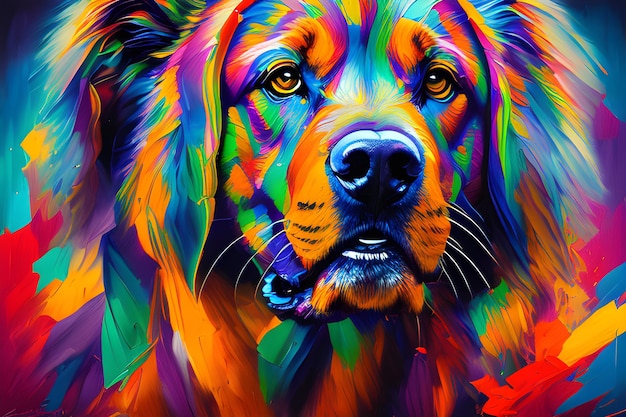 Ritratto di un'illustrazione di colore del cane