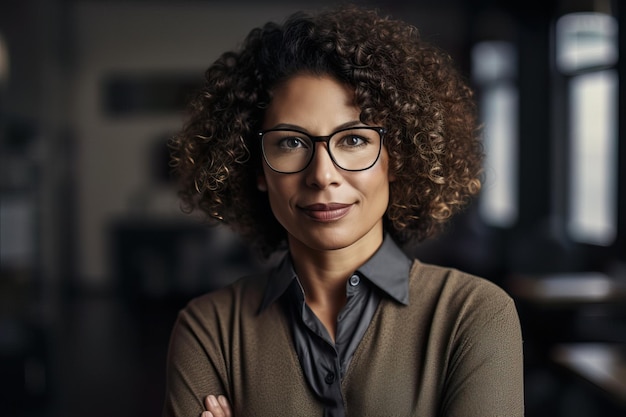 Ritratto di un insegnante in una classe con gli studenti in background Concetto di educazione del giorno dell'insegnante