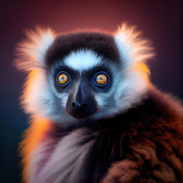 Ritratto di un lemure del Madagascar Generative Ai Art