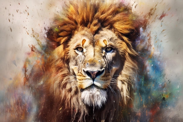 Ritratto di un leone africano, segno zodiacale del Leone