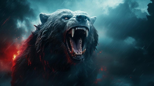 ritratto di un maschio alfa di grande orso