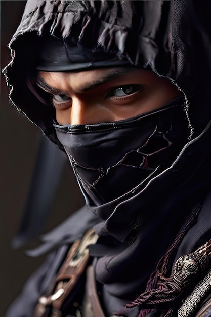ritratto di un ninja nero