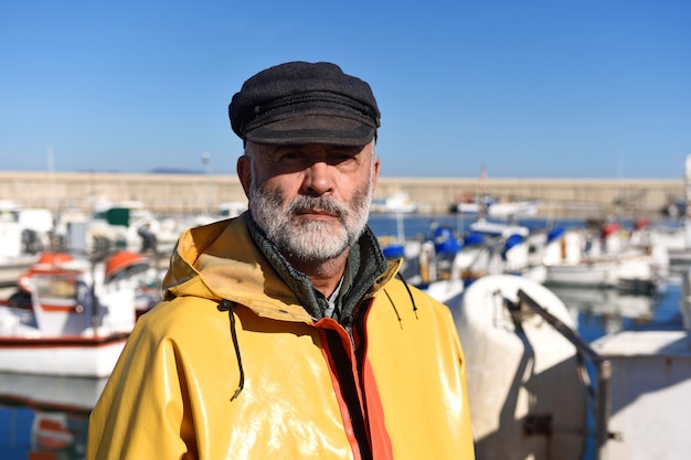 Ritratto di un pescatore nel porto