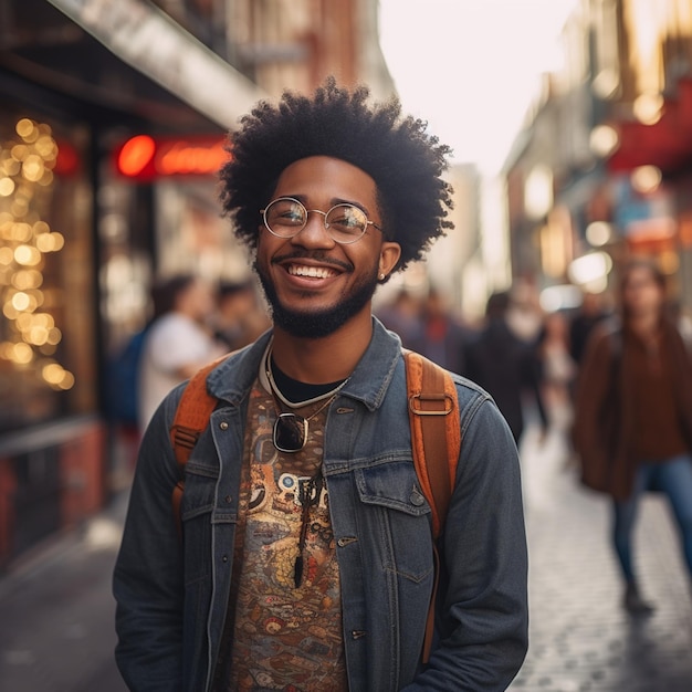 ritratto di un ragazzo afroamericano sorridente