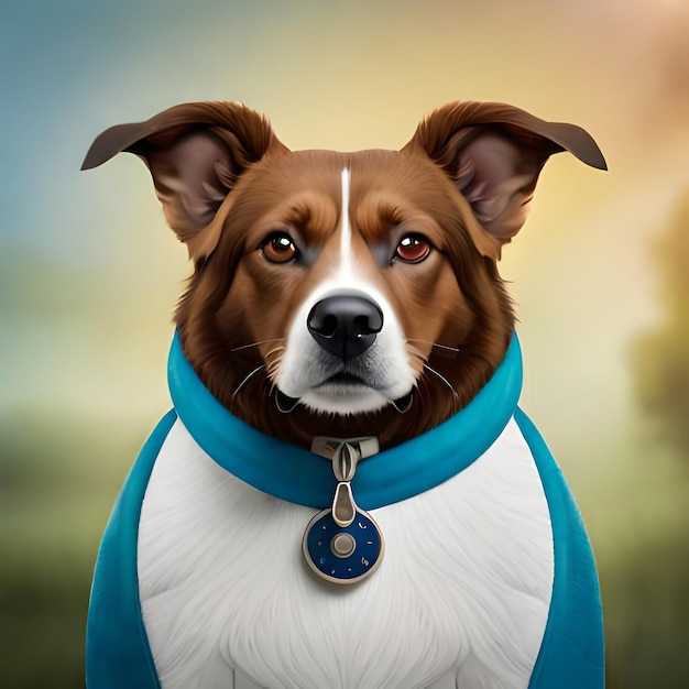 Ritratto di un simpatico cane marrone Foto di Generative AI
