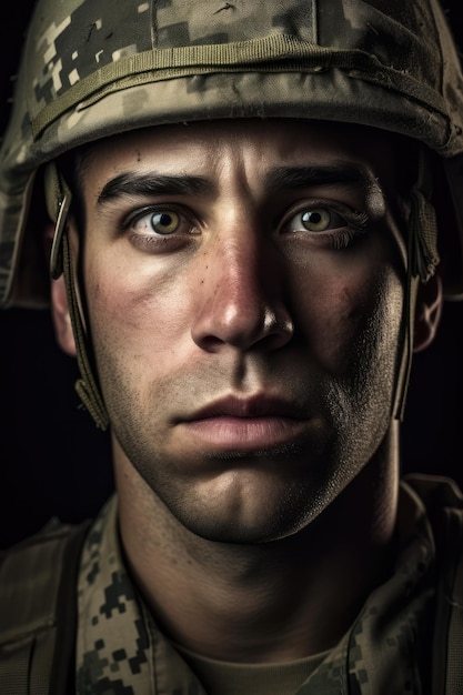 Ritratto di un soldato ai generativo