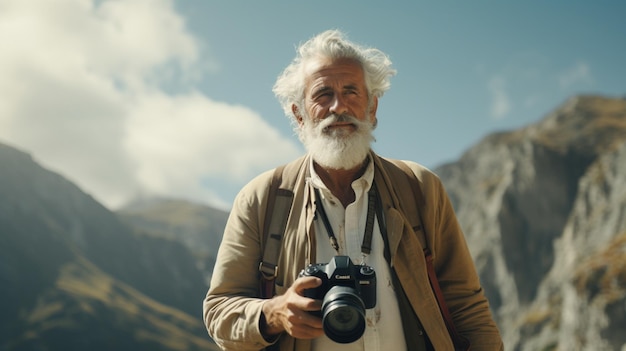 Ritratto di un uomo che indossa un berretto lavorato a maglia e orecchini Foto di alta qualità