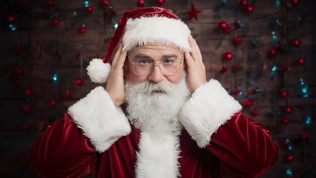 Ritratto di un uomo in costume di Babbo Natale