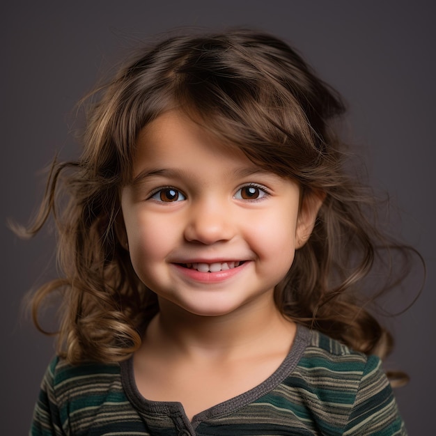 ritratto di una bambina con i capelli ricci