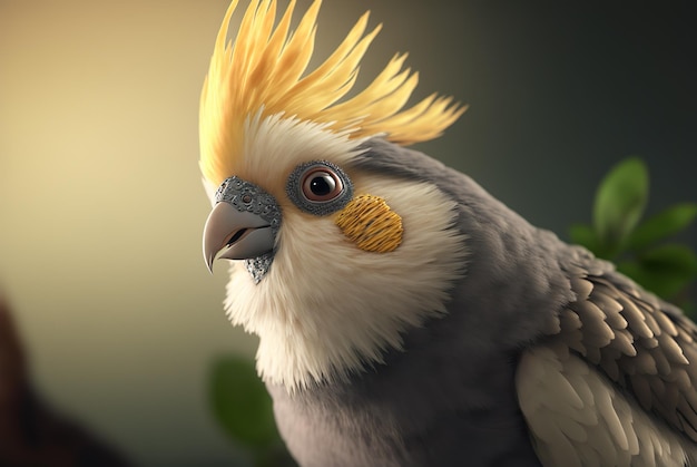 Ritratto di una bella cockatiel ai generativa