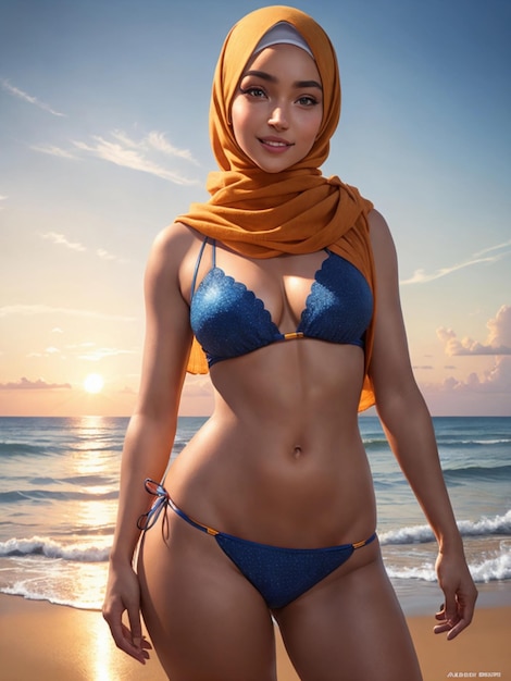 Ritratto di una bella donna sexy che indossa l'hijab