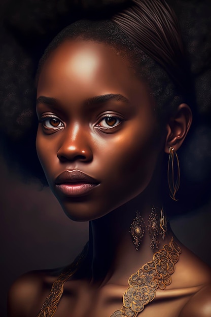 Ritratto di una bella ragazza nera