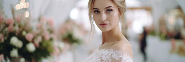 Ritratto di una bella sposa felice