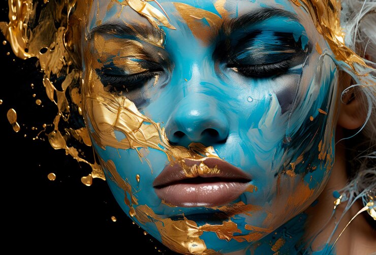 Ritratto di una donna Bella pittura su tela Pittura d'interno Bellissimo sfondo AI generativa