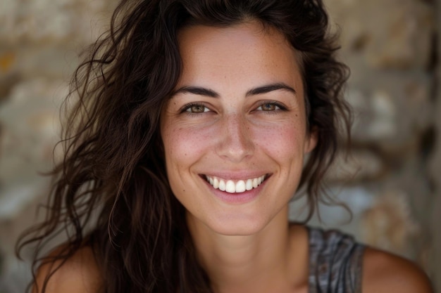 Ritratto di una donna bruna sorridente