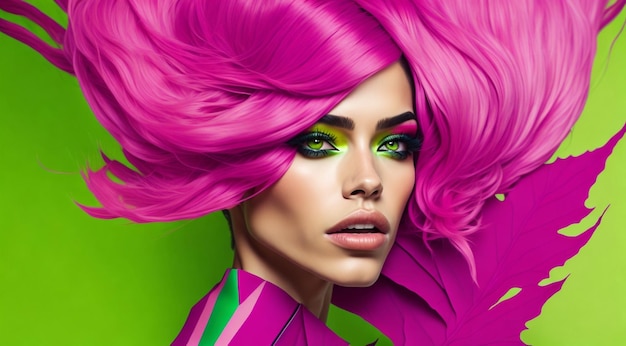 ritratto di una donna con i capelli colorati astratto ritratto colorato di una donna ritratto