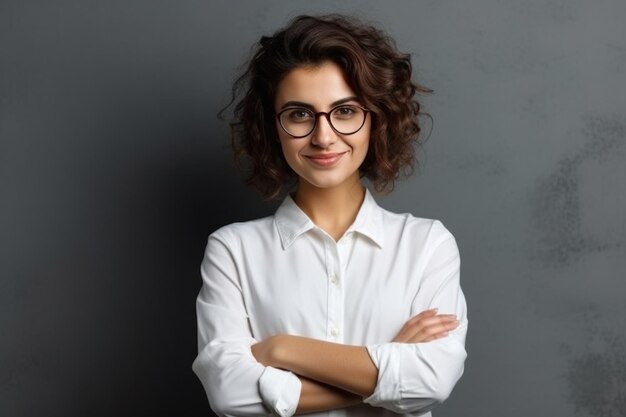 Ritratto di una donna d'affari sorridente Illustrazione AI GenerativexD