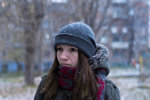 Ritratto di una donna in inverno