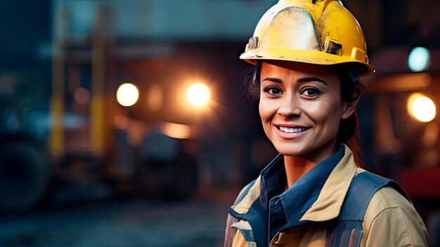 Ritratto di una donna latinoamericana che lavora nelle miniere